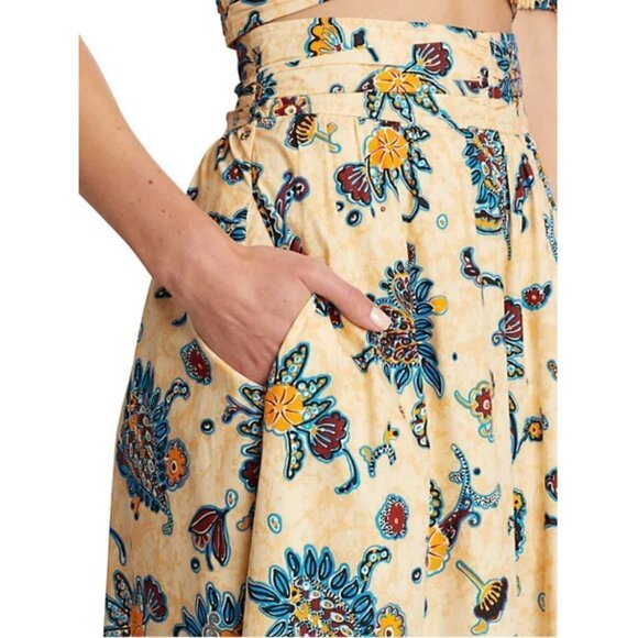 💕A.L.C.💕 Rylan Printed Puff Sleeve Top & Lucie Floral Maxi Skirt  ~ Apricot 2 - Picture 12 of 16